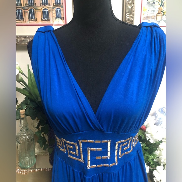 DIMITRA DEGLERI Dresses & Skirts - 💙🔥GREECE EMPIRE WAIST DIMITRA DEGLERI GOLD EMBROIDERY DRESS 💙🔥MEDIUM
